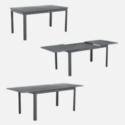 sweeek Set tavolo da giardino allungabile in alluminio con 8 sedie