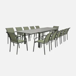 sweeek Set tavolo da giardino allungabile in alluminio con 10 sedie