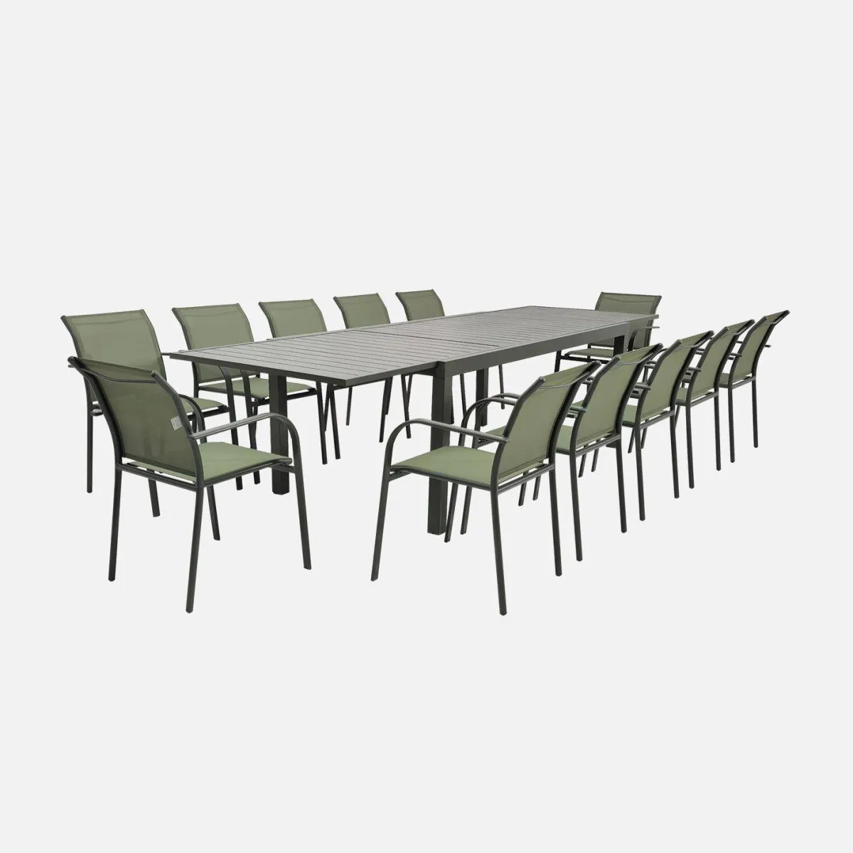sweeek Set tavolo da giardino allungabile in alluminio con 10 sedie