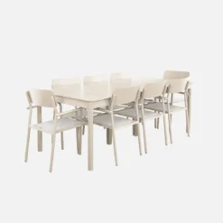 Set tavolo da giardino allungabile in alluminio e textilene con 8 sedie