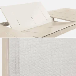 Set tavolo da giardino allungabile in alluminio e textilene con 8 sedie