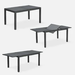 Set tavolo da giardino allungabile in legno con 10 sedie