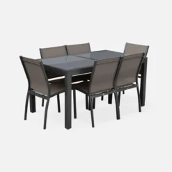 Set tavolo da giardino allungabile in legno con 10 sedie