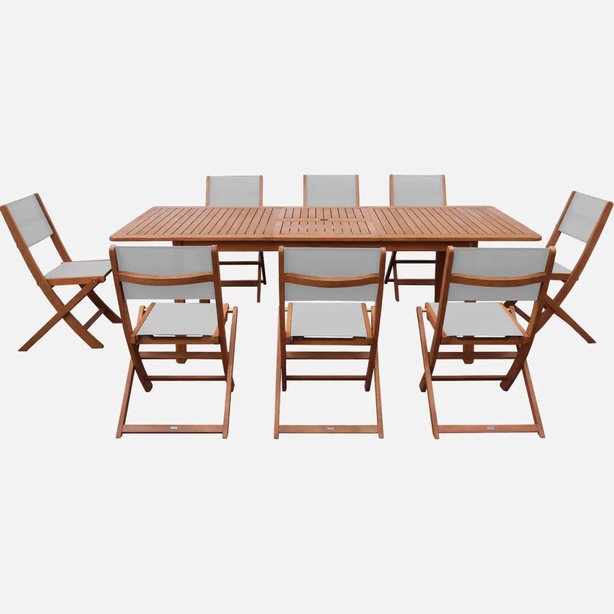 sweeek Set tavolo da giardino allungabile in legno di eucalipto con 8 sedie