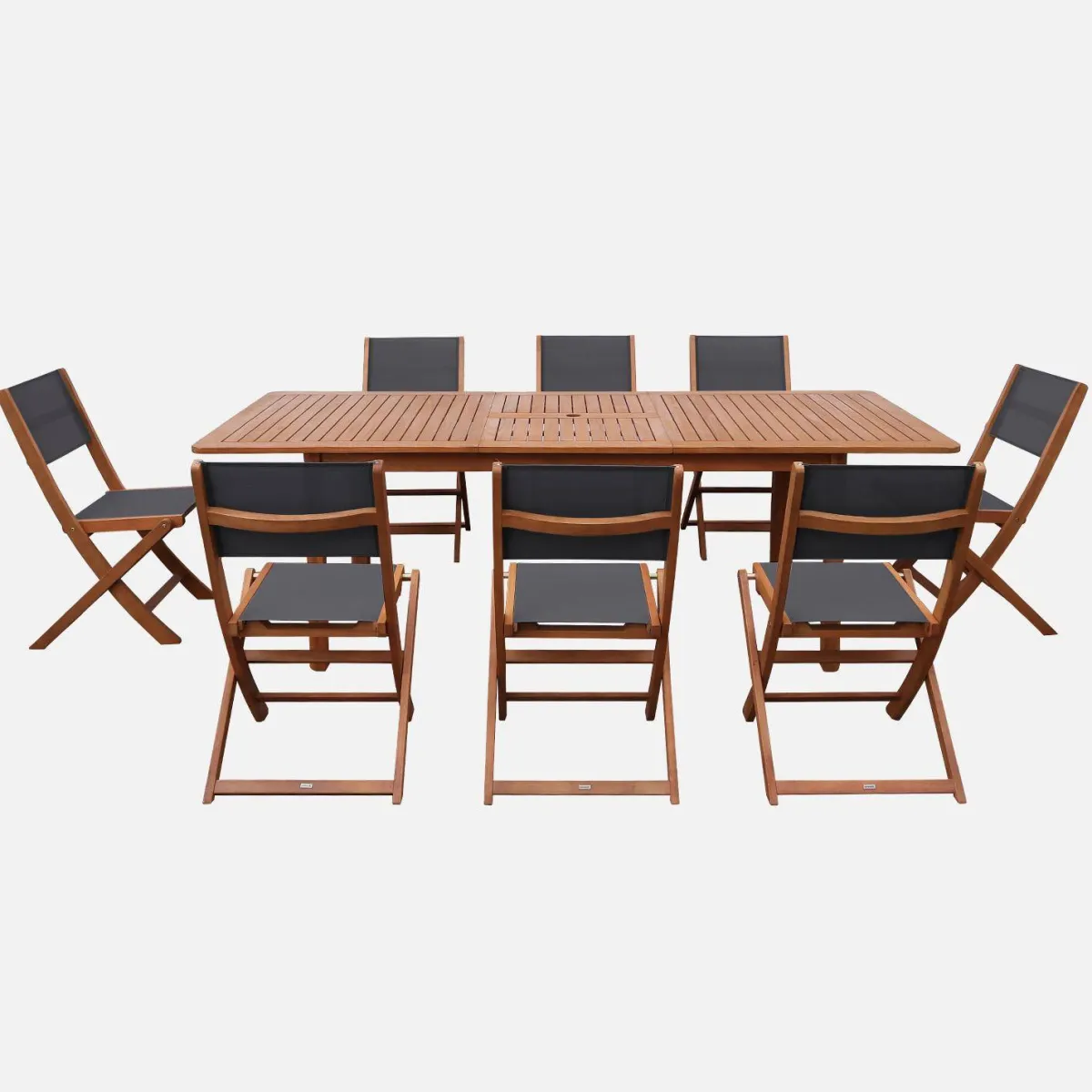sweeek Set tavolo da giardino allungabile in legno di eucalipto con 8 sedie