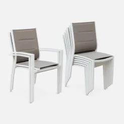 sweeek Set tavolo da giardino allungabile in alluminio con 6 sedie