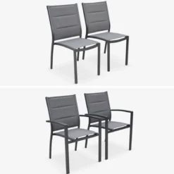 sweeek Set tavolo da giardino allungabile in alluminio con 8 sedie