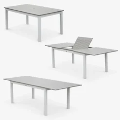 sweeek Set tavolo da giardino allungabile in alluminio con 8 sedie