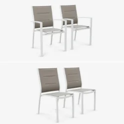 sweeek Set tavolo da giardino allungabile in alluminio con 8 sedie