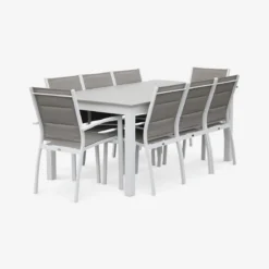 sweeek Set tavolo da giardino allungabile in alluminio con 8 sedie