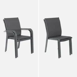 Set tavolo da giardino allungabile in alluminio con 6 sedie