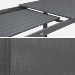 Set tavolo da giardino allungabile in alluminio con 6 sedie