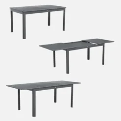 Set tavolo da giardino allungabile in alluminio con 6 sedie