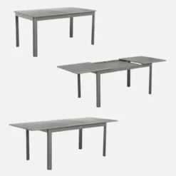 Set tavolo da giardino allungabile in alluminio con 6 sedie