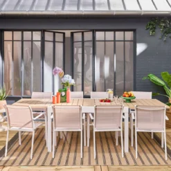 Set tavolo da giardino allungabile con 8 sedie