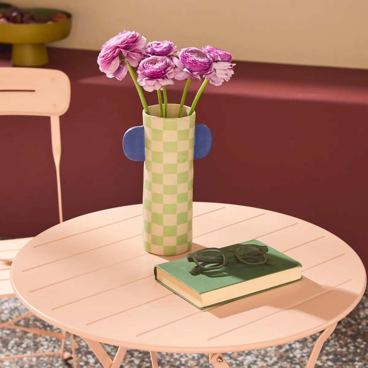 sweeek Set tavolo da giardino bistrot pieghevole rotondo in acciaio, 2 sedie