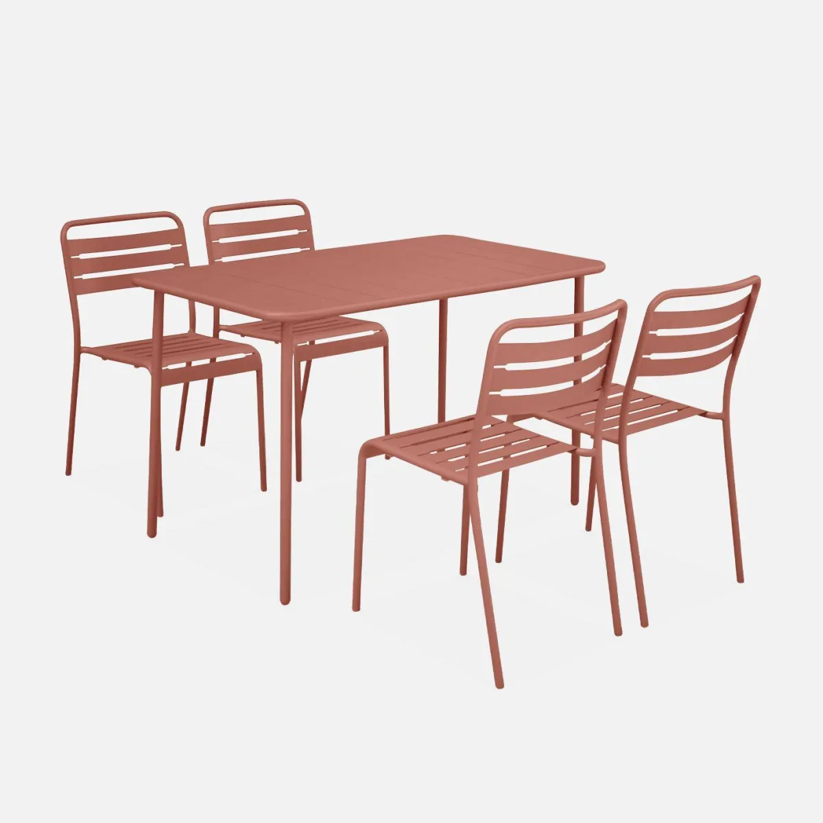 sweeek Set tavolo da giardino bistrot in metallo con 4 sedie, 120cm