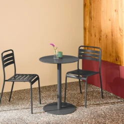sweeek Set tavolo da giardino bistrot rotondo in acciaio con 2 sedie