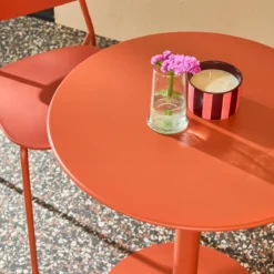 sweeek Set tavolo da giardino bistrot rotondo in acciaio con 2 sedie