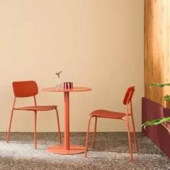 sweeek Set tavolo da giardino bistrot rotondo in acciaio con 2 sedie