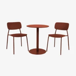 sweeek Set tavolo da giardino bistrot rotondo in acciaio con 2 sedie