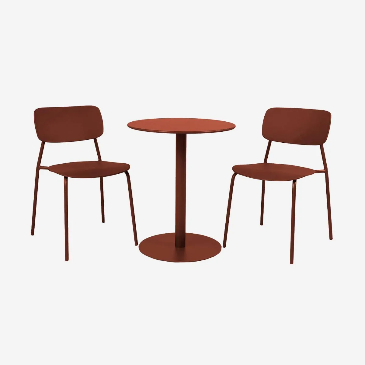 sweeek Set tavolo da giardino bistrot rotondo in acciaio con 2 sedie
