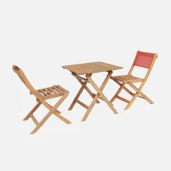 sweeek Set tavolo da giardino bistrot per bambini in legno di acacia con 2 sedie