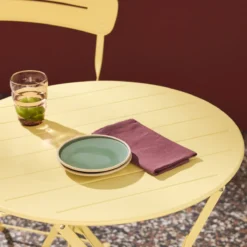 sweeek Set tavolo da giardino bistrot pieghevole rotondo in acciaio con 2 sedie