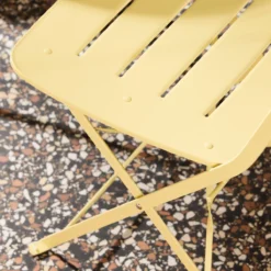 sweeek Set tavolo da giardino bistrot pieghevole rotondo in acciaio con 2 sedie