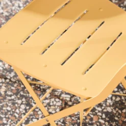 sweeek Set tavolo da giardino bistrot pieghevole rotondo in acciaio con 2 sedie