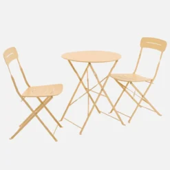 sweeek Set tavolo da giardino bistrot pieghevole rotondo in acciaio con 2 sedie
