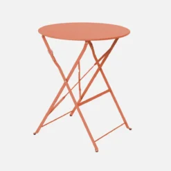 sweeek Set tavolo da giardino bistrot pieghevole in acciaio con 2 sedie, Ø60cm