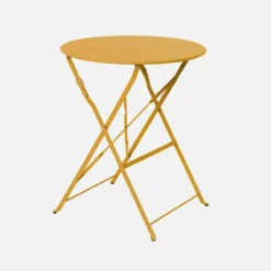 sweeek Set tavolo da giardino bistrot pieghevole in acciaio con 2 sedie, Ø60cm
