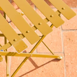 sweeek Set tavolo da giardino bistrot pieghevole in acciaio con 2 sedie, Ø60cm