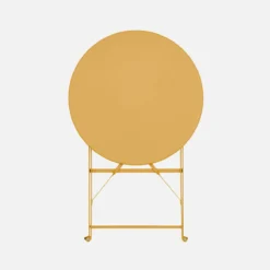 sweeek Set tavolo da giardino bistrot pieghevole in acciaio con 2 sedie, Ø60cm