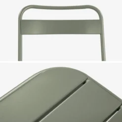 sweeek Set tavolo da giardino bistrot pieghevole in acciaio con 4 sedie, 120cm