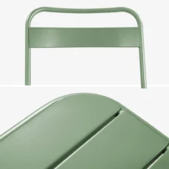 sweeek Set tavolo da giardino bistrot pieghevole in acciaio con 4 sedie, 120cm