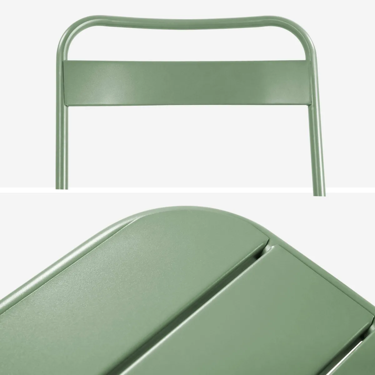 sweeek Set tavolo da giardino bistrot pieghevole in acciaio con 4 sedie, 120cm