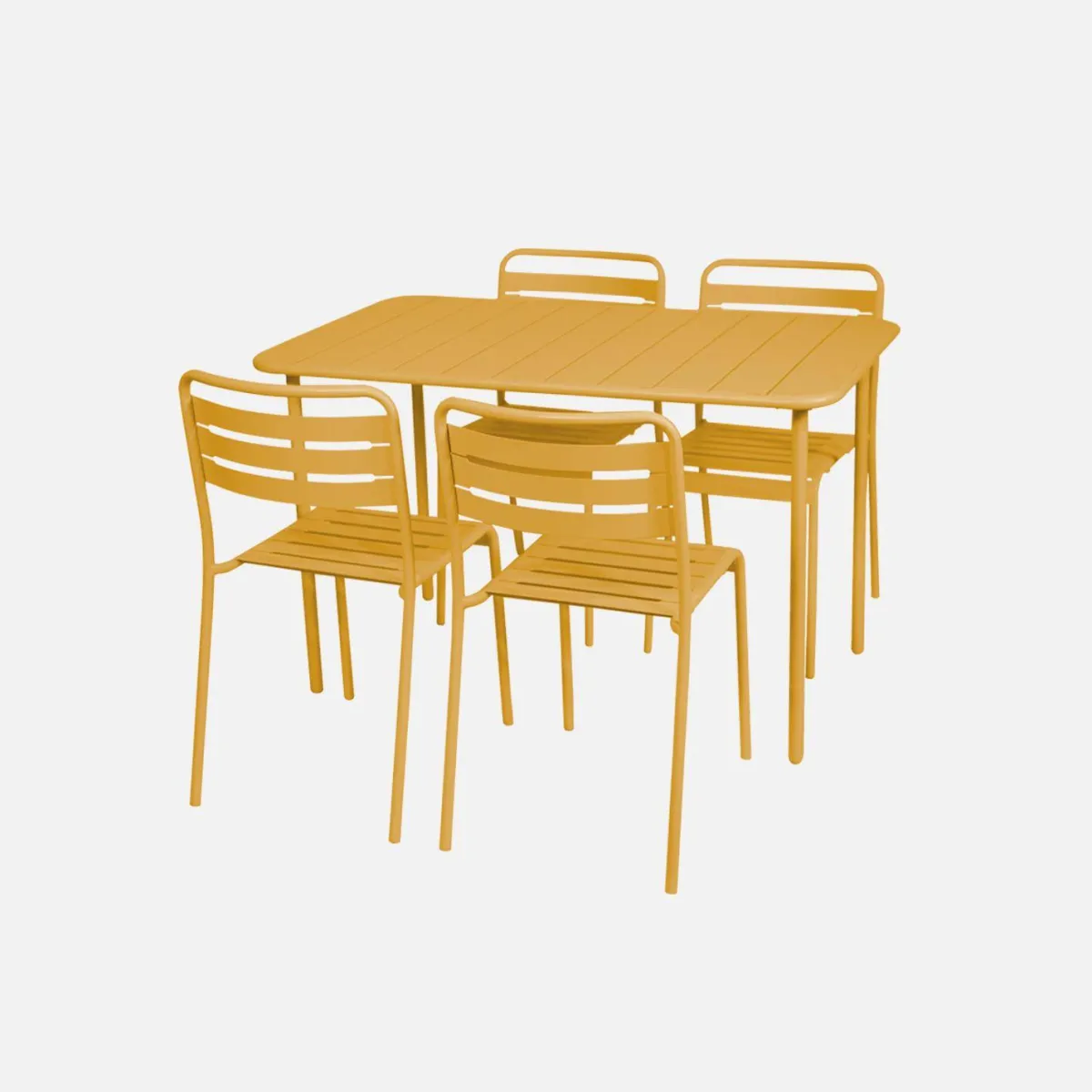sweeek Set tavolo da giardino bistrot in metallo con 4 sedie, 120cm
