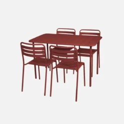 sweeek Set tavolo da giardino bistrot in metallo con 4 sedie, 120cm