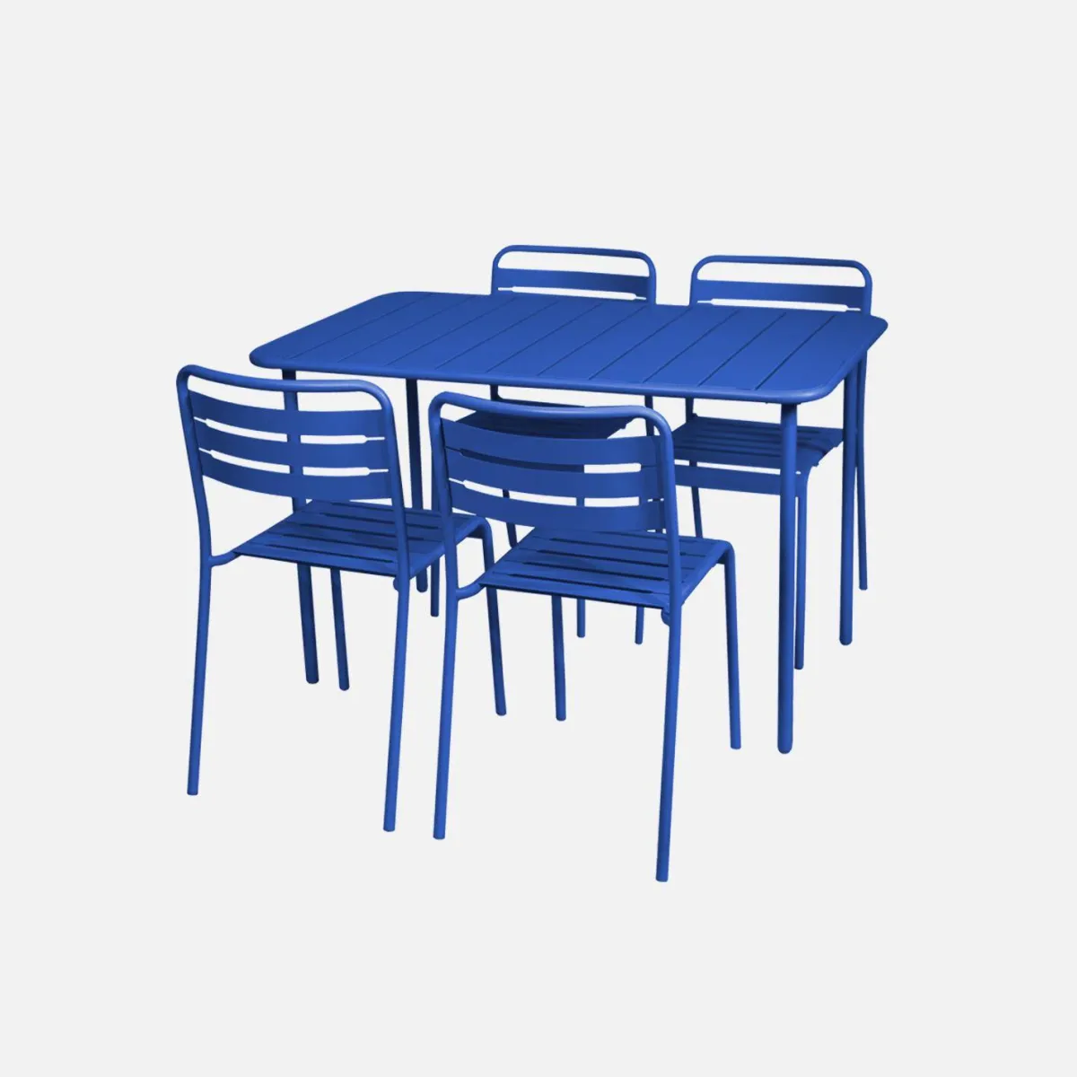 sweeek Set tavolo da giardino bistrot in metallo con 4 sedie, 120cm