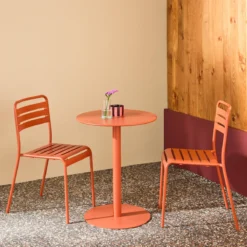 sweeek Set tavolo da giardino bistrot rotondo in acciaio con 2 sedie