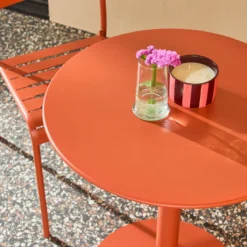sweeek Set tavolo da giardino bistrot rotondo in acciaio con 2 sedie