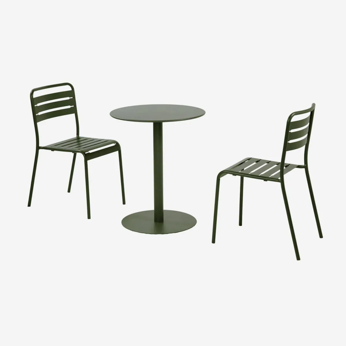 sweeek Set tavolo da giardino bistrot rotondo in acciaio con 2 sedie