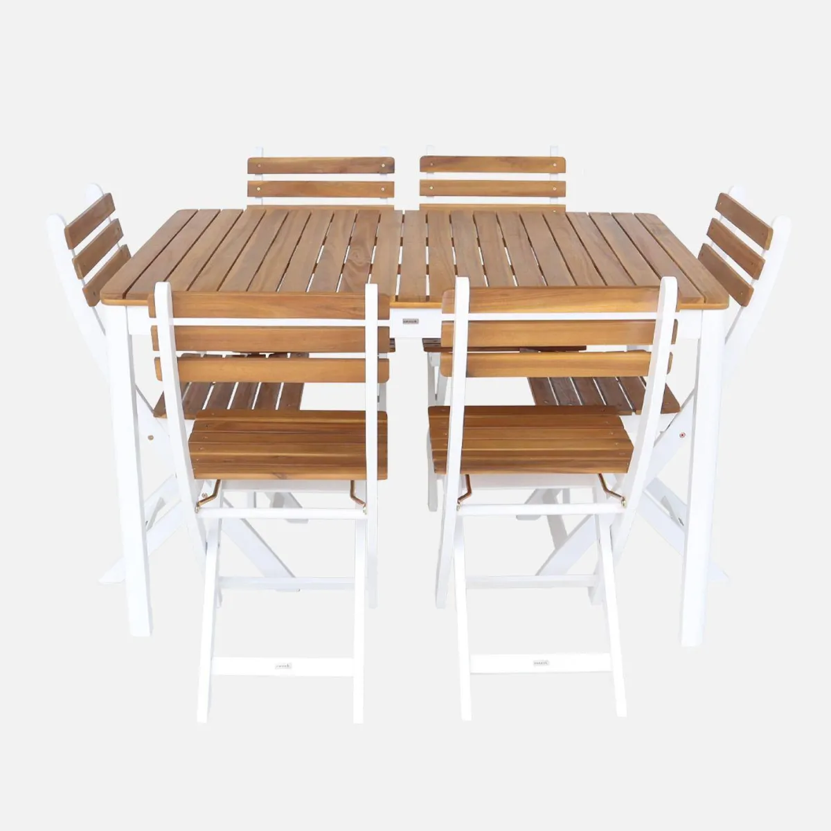 sweeek Set tavolo da giardino con angoli arrotondati in legno di acacia con 8 sedie