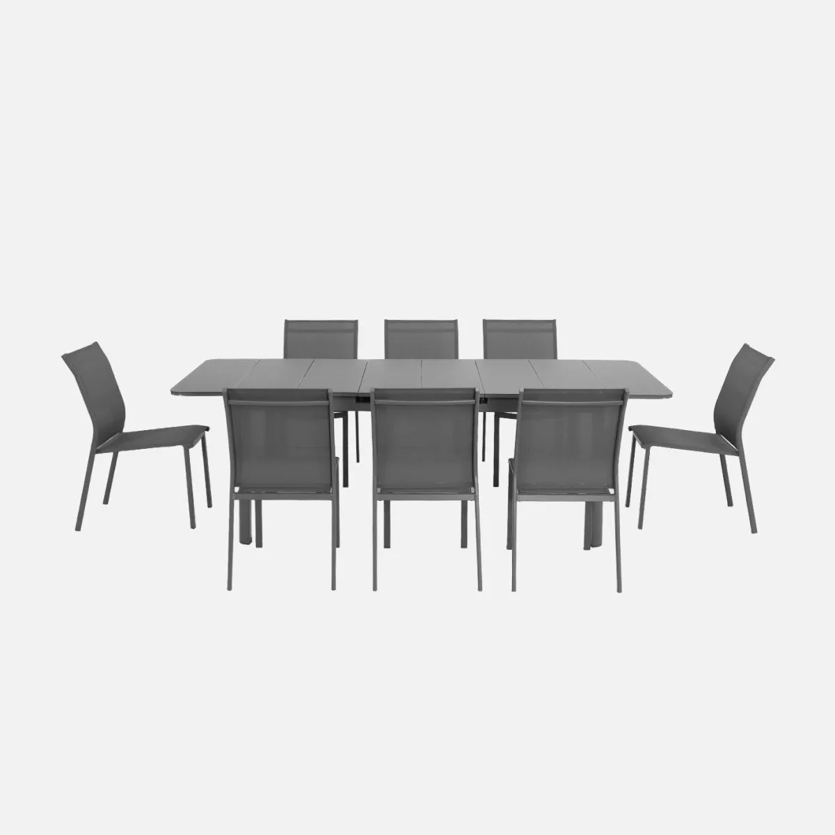 sweeek Set tavolo da giardino estensibile in alluminio con 8 sedie