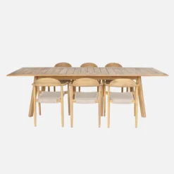 sweeek Set tavolo da giardino estensibile in legno di acacia con 6 sedie