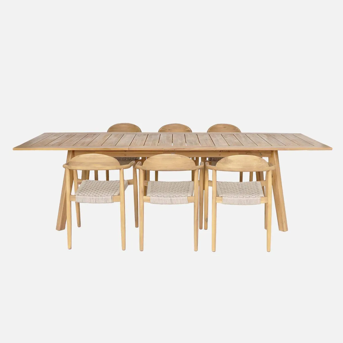 sweeek Set tavolo da giardino estensibile in legno di acacia con 6 sedie