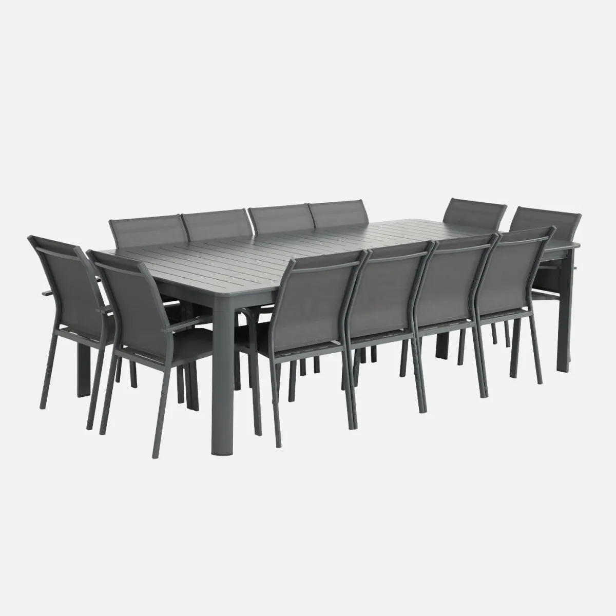 sweeek Set tavolo da giardino estensibile in alluminio con 12 sedie