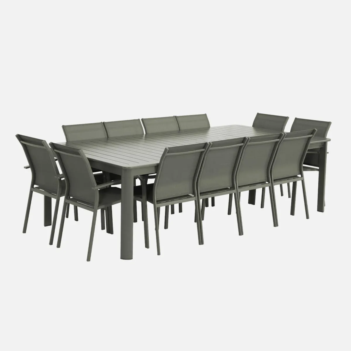 sweeek Set tavolo da giardino estensibile in alluminio con 12 sedie